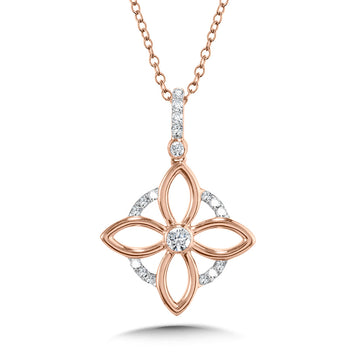 10K Rose Gold Fashion Trendy Diamond Necklaces